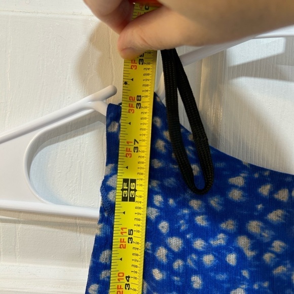 Ann Taylor 100% Silk Tiered Dress Blue White Dotted Fully Lined Women's Size 6 - Picture 7 of 8